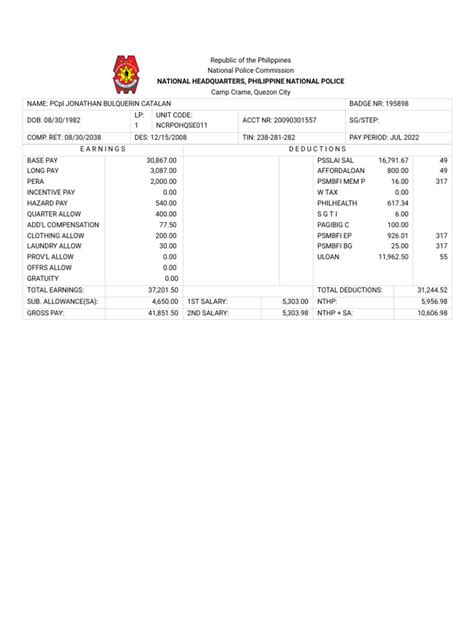 PNP Payslip Portal 